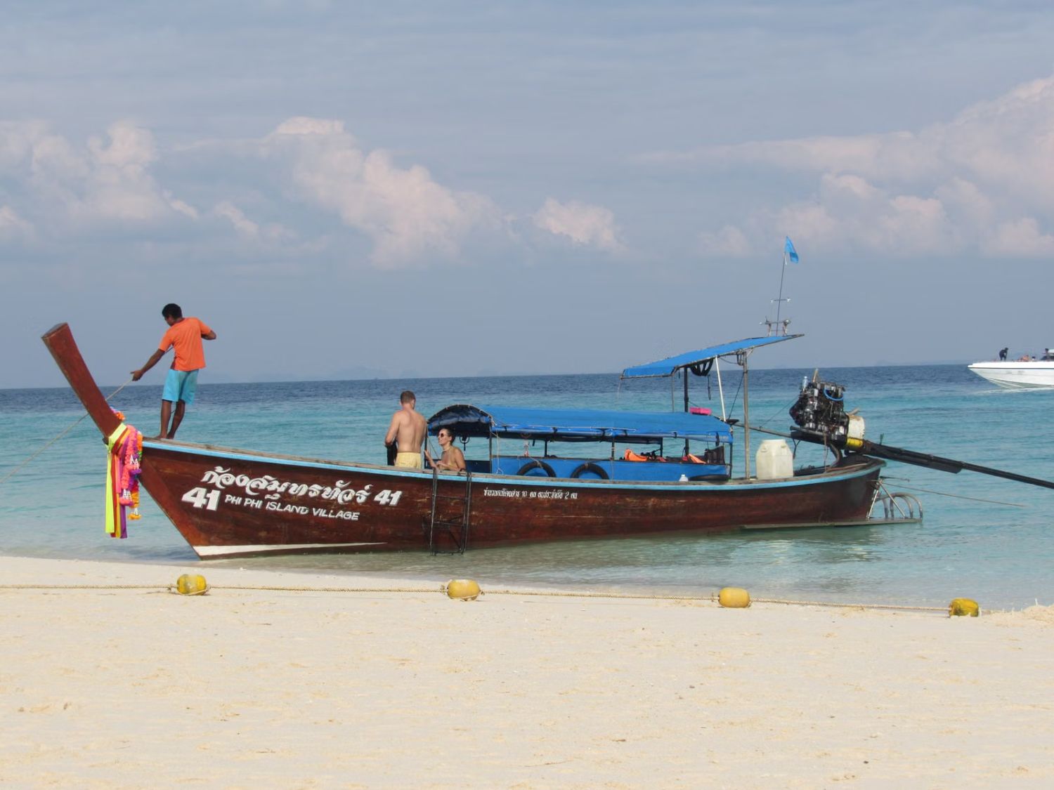 Longtail boat on a Koh Phi Phi beach