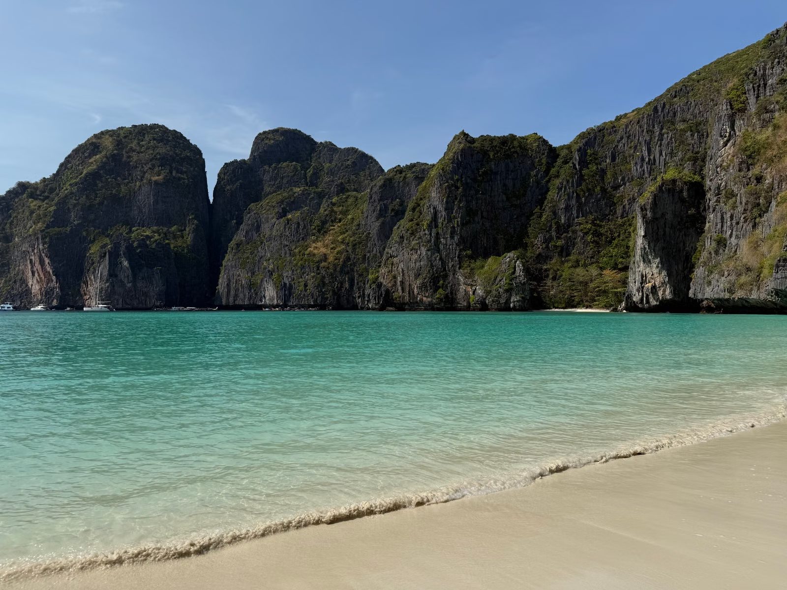 Maya Bay’s emerald water ringed by cliffs, Koh Phi Phi
